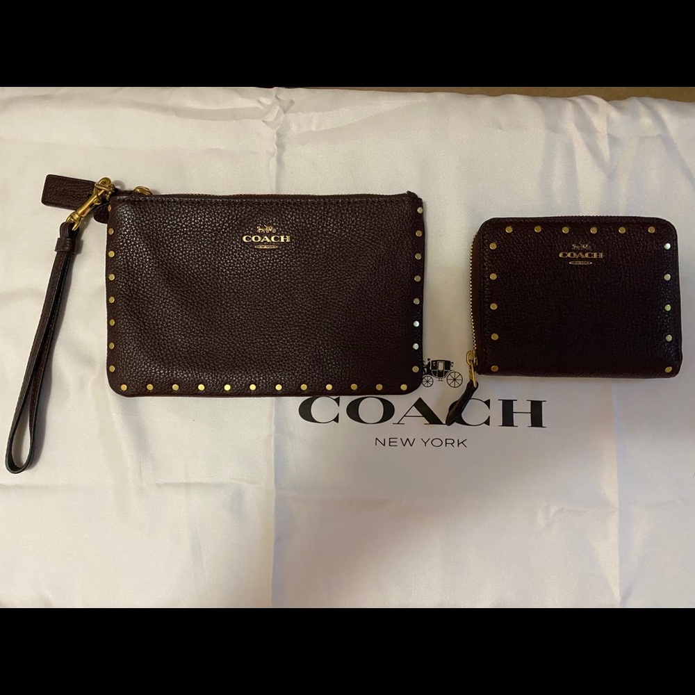 Coach Rivet Wristlet and Small Wallet LN